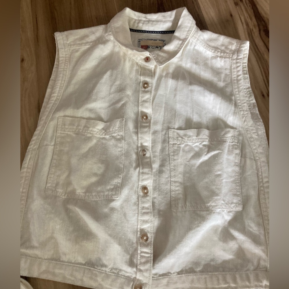 anthropologie pilco jean open side vest Medium